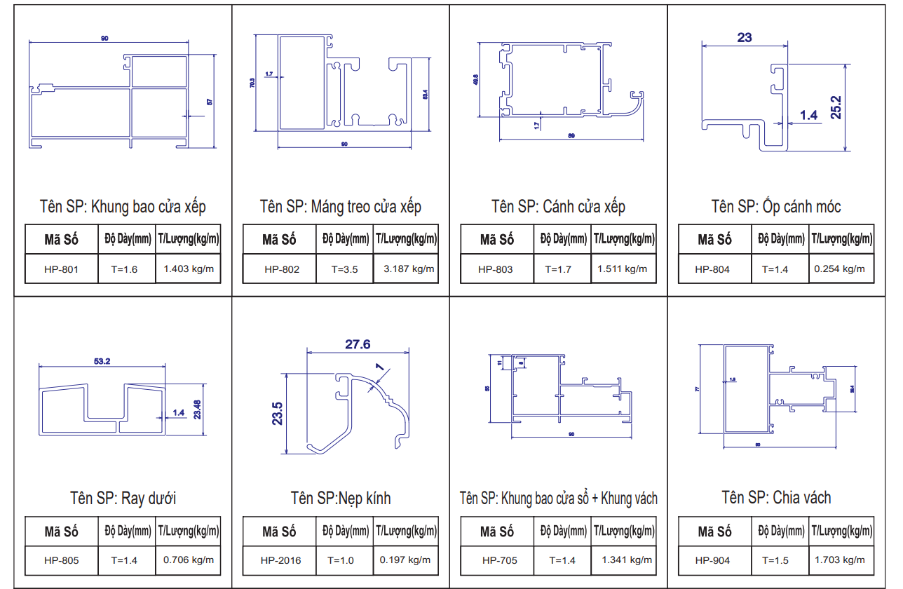 cửa xếp trượt 4 cánh