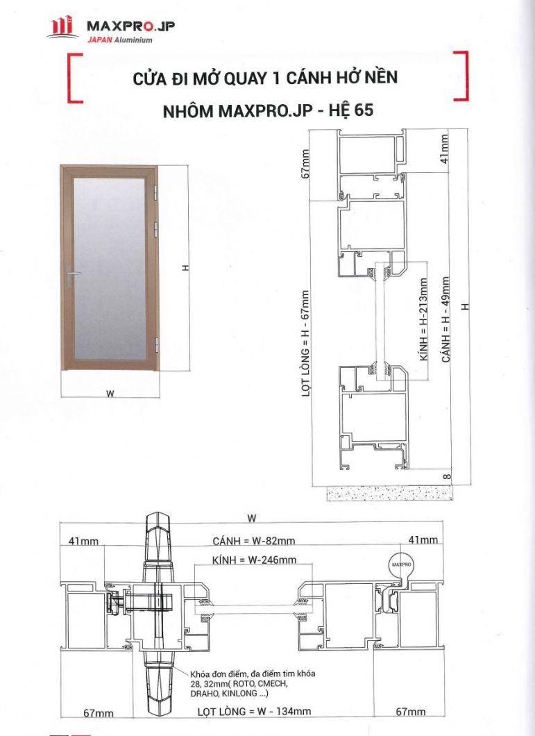 CỬA NHÔM NHẬT BẢN MAXPRO HỆ 65 VÀ 65 PLUS