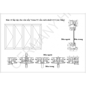 HỆ CỬA XẾP TRƯỢT CẦU CÁCH NHIỆT HỆ 93